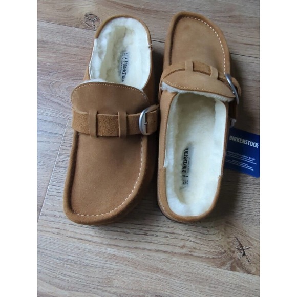 Birkenstock Buckley Suede Shearling Clog Mink Womens 10-10.5 EU 41 - Picture 11 of 16
